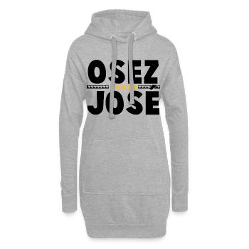 Étoiles Dorées Minimalistes sur Fond Noir - Sweat-shirt à capuche long Femme - gris chiné - Devant