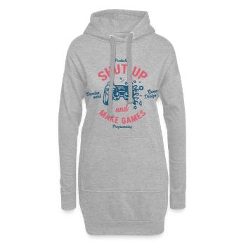 Développeur de jeux - Sweat-shirt à capuche long Femme - gris chiné - Devant