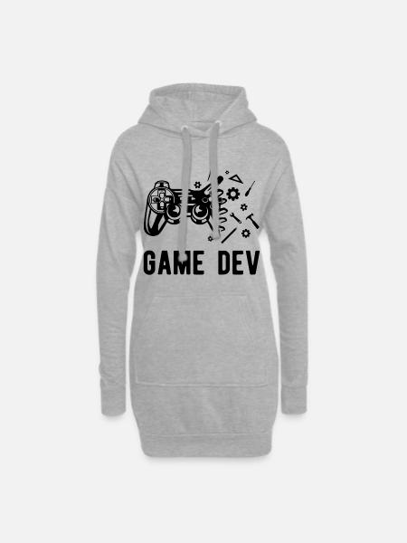 Game Dev - Hoodie Dress - heather grey