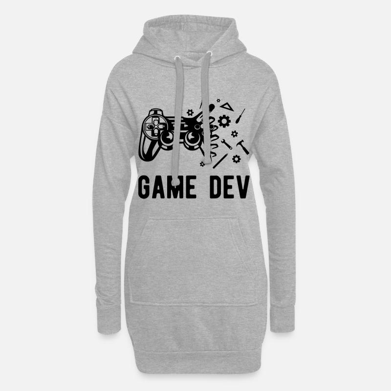 Game Dev - Hoodie-Kleid - Grau meliert