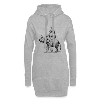 Musiciens Ville - Sweat-shirt à capuche long Femme - gris chiné - Devant