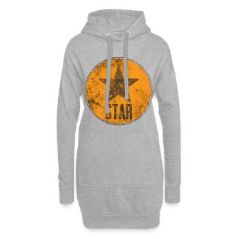 Rustikaler Stern mit „STAR“-Motiv - Hoodie-Kleid - Grau meliert - Vorne