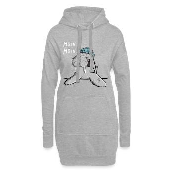 Moin Moin Walross I Robbe Comic I Norddeutschland - Hoodie-Kleid - Grau meliert - Vorne