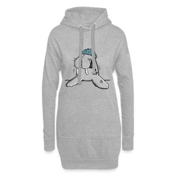 Happy Walross I Norddeutsch I Urlaub Geschenk - Hoodie-Kleid - Grau meliert - Vorne