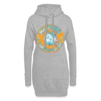 Lizard im Mandala Design - Hoodie-Kleid - Grau meliert - Vorne