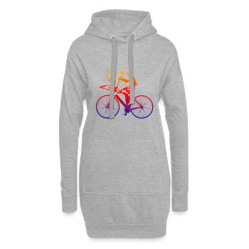 cycliste - Sweat-shirt à capuche long Femme - gris chiné - Devant