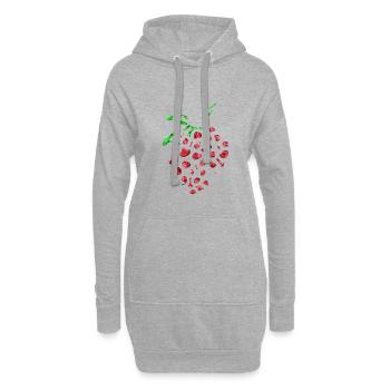 Fraise folle - Sweat-shirt à capuche long Femme - gris chiné - Devant