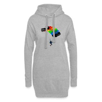parachute - Sweat-shirt à capuche long Femme - gris chiné - Devant