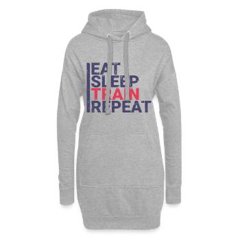 Eat Sleep Train Repeat - Hoodie-Kleid - Grau meliert - Vorne