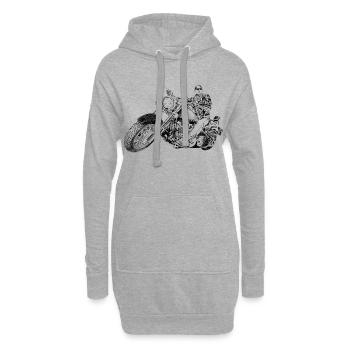chopper - Sweat-shirt à capuche long Femme - gris chiné - Devant