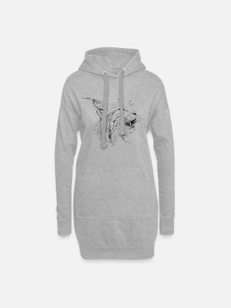 Lynx - Hoodie Dress - heather grey