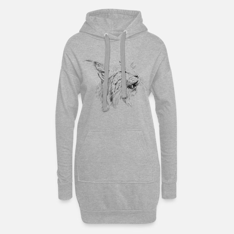 Luchs - Hoodie-Kleid - Grau meliert