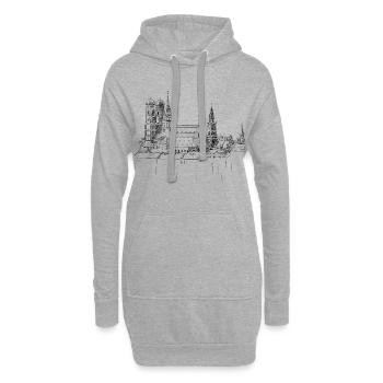 Munich - Sweat-shirt à capuche long Femme - gris chiné - Devant
