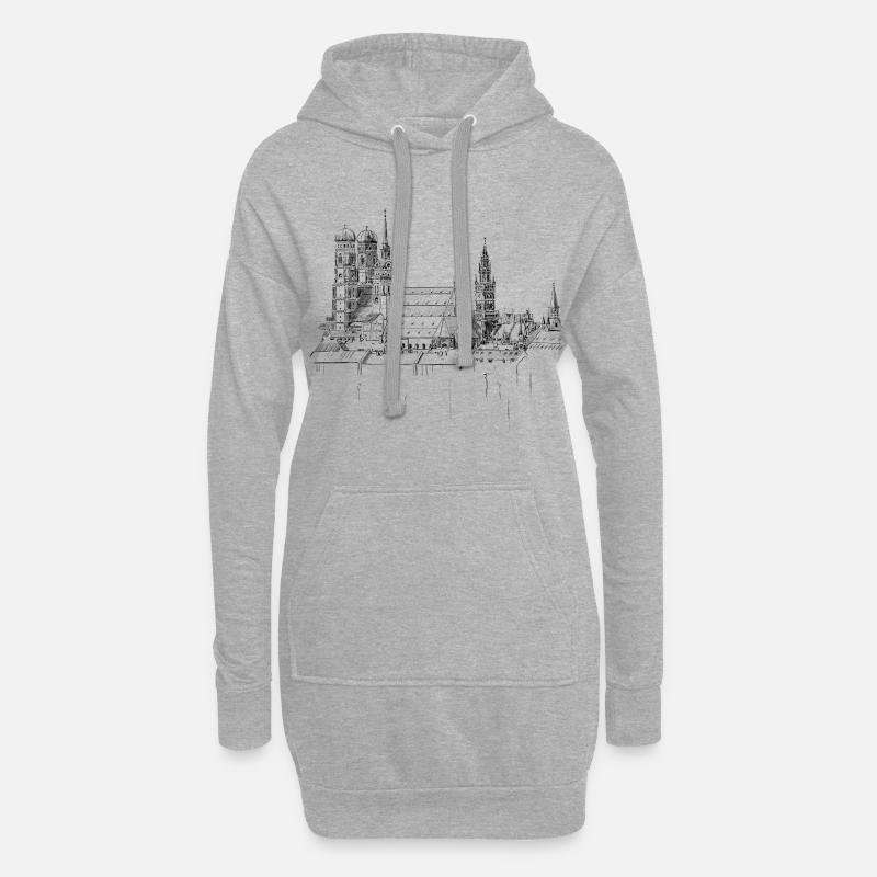 München - Hoodie-Kleid - Grau meliert