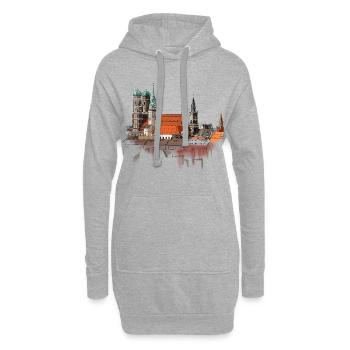 Munich - Sweat-shirt à capuche long Femme - gris chiné - Devant