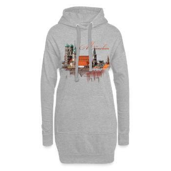 Munich - Sweat-shirt à capuche long Femme - gris chiné - Devant