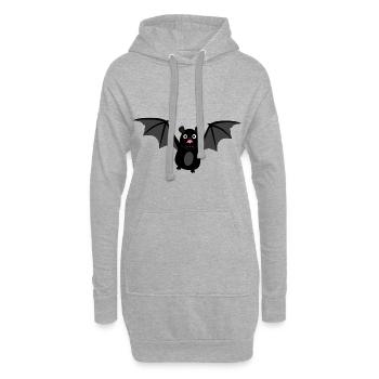 Chauve-souris Halloween Vampire Chauve-souris - Sweat-shirt à capuche long Femme - gris chiné - Devant