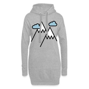 Der Berg ruft - Hoodie-Kleid - Grau meliert - Vorne