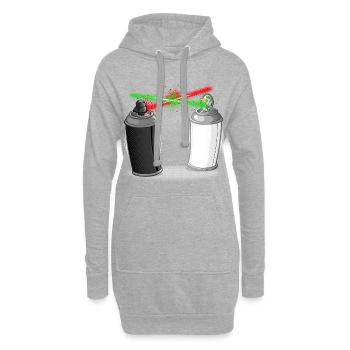 Graffiti wars - Sweat-shirt à capuche long Femme - gris chiné - Devant