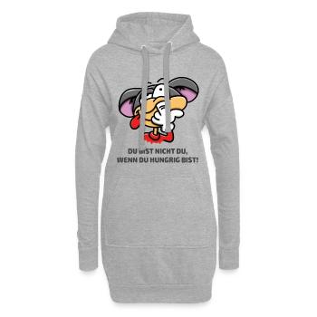 Popeln - Nase bohren - Hoodie-Kleid - Grau meliert - Vorne