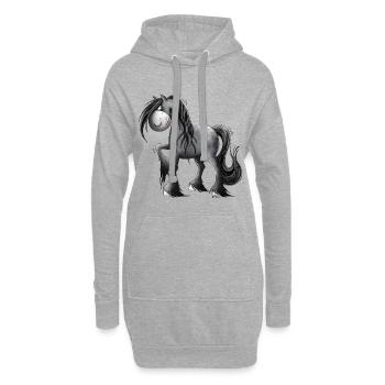 Mürrisches Pferd I Pferde Comic für Reiter - Hoodie-Kleid - Grau meliert - Vorne