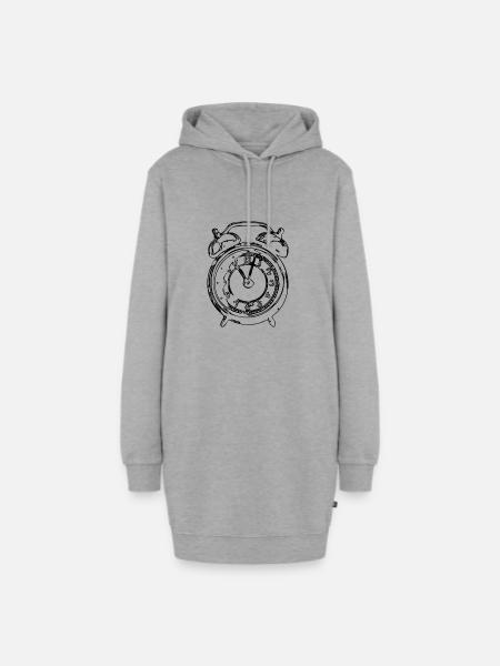 Vintage Uhr - Hoodie-Kleid - Grau meliert