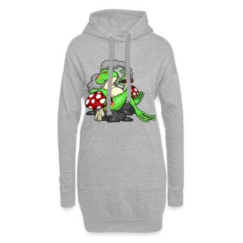 Frosch Zigarre - Hoodie-Kleid - Grau meliert - Vorne