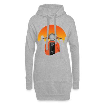 Altes Moped - Hoodie-Kleid - Grau meliert - Vorne