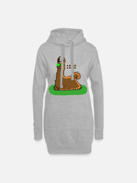 lama - Hoodie-Kleid - Grau meliert