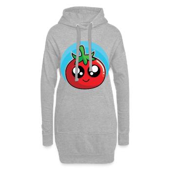 Conception drôle de tomate - Sweat-shirt à capuche long Femme - gris chiné - Devant