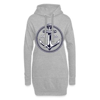 PL22 Marineanker - Hoodie-Kleid - Grau meliert - Vorne