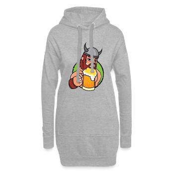 Wikinger Bier - Hoodie-Kleid - Grau meliert - Vorne