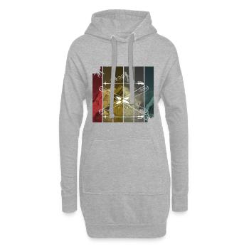 ski - Sweat-shirt à capuche long Femme - gris chiné - Devant