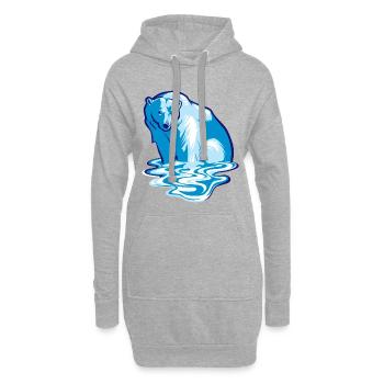 Ours polaire qui fond - Sweat-shirt à capuche long Femme - gris chiné - Devant