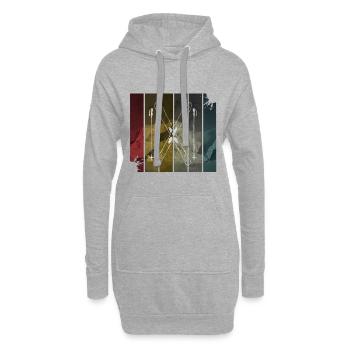Ski - Hoodie-Kleid - Grau meliert - Vorne