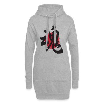 japanisches Kanji tamashii Seelenplakat Japan - Hoodie-Kleid - Grau meliert - Vorne