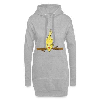 Niedlicher Vogel auf Ast Illustration - Hoodie-Kleid - Grau meliert - Vorne