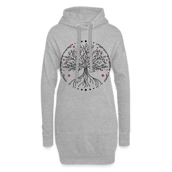 Lebensbaum Yoga - Hoodie-Kleid - Grau meliert - Vorne