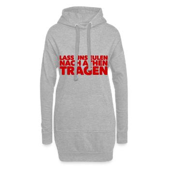 Eulen nach Athen tragen - Hoodie-Kleid - Grau meliert - Vorne
