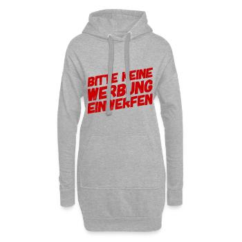 Werbung ist nicht erwünscht - Hoodie-Kleid - Grau meliert - Vorne