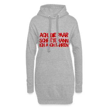 ach, die paar Schritte kann ich auch fahren - Hoodie-Kleid - Grau meliert - Vorne
