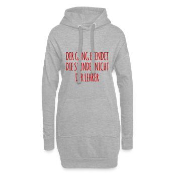 Lehrer vs Schulklingel - Hoodie-Kleid - Grau meliert - Vorne