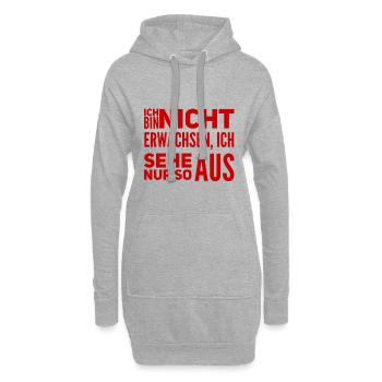 ich bin. Ich erwachsen - Hoodie-Kleid - Grau meliert - Vorne