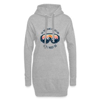 The Mountains Are Calling – Ski & Nature Adventure - Hoodie-Kleid - Grau meliert - Vorne