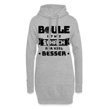 Boule Petanque ist wie Schach nur viel besser - Hoodie-Kleid - Grau meliert - Vorne