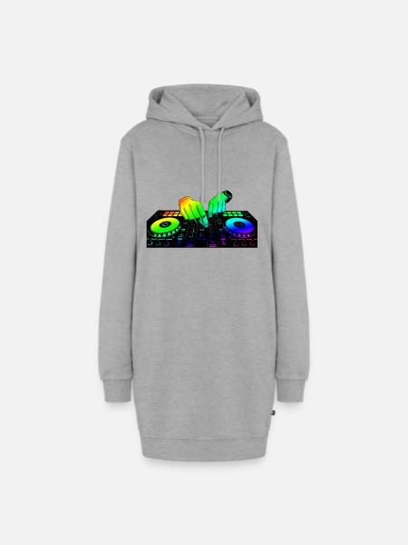 DJ - Hoodie-Kleid - Grau meliert