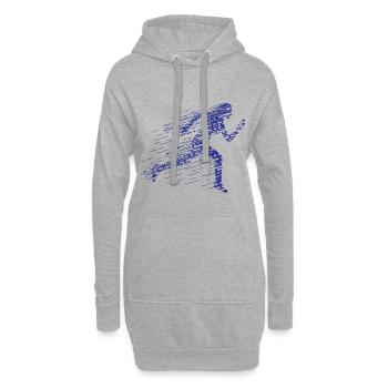 Coureur - Sweat-shirt à capuche long Femme - gris chiné - Devant