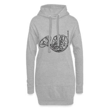 Corne - Sweat-shirt à capuche long Femme - gris chiné - Devant