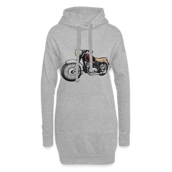 Cooles Motorrad - Hoodie-Kleid - Grau meliert - Vorne