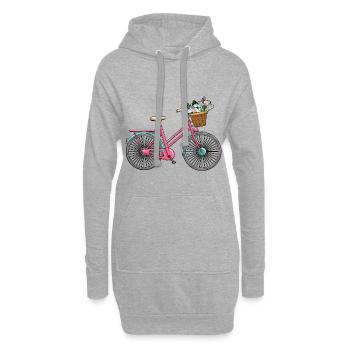 Fleurs à vélo pour femmes - Sweat-shirt à capuche long Femme - gris chiné - Devant